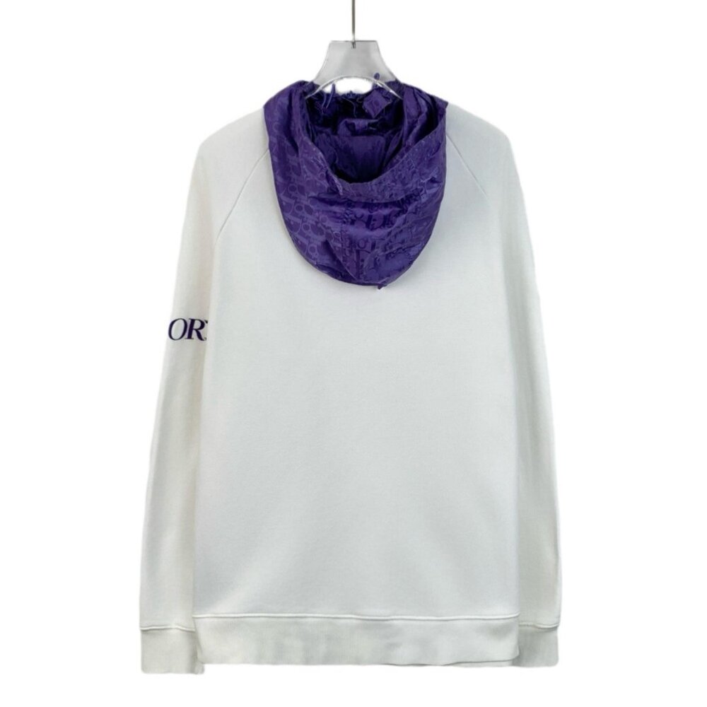 Dior White Monogram Patchwork Hooded Long-Sleeve … - image 2